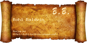 Bohl Baldvin névjegykártya